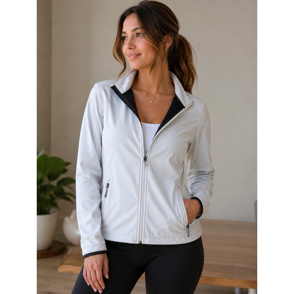 Zero Restriction Tour Series Golf Jacket Womens Large White Full Zip Windbreaker